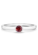 superb little silver January baby birthstone ring 